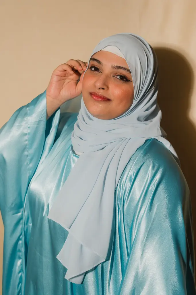 Blog Post 'Chiffon vs. Satin vs. Organza: Which Hijab Fabric is Right for You?' cover image.webp
