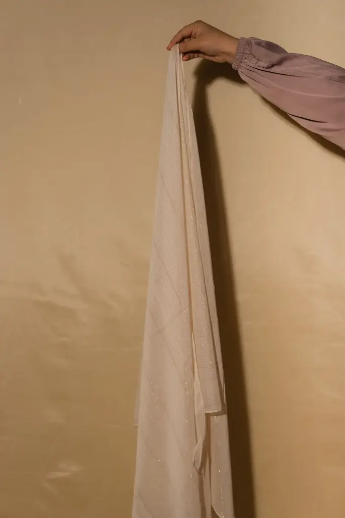 Shimmer Chiffon Hijab- Chikoo