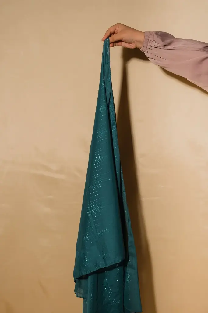 Shimmer Chiffon Hijab - Moss Green