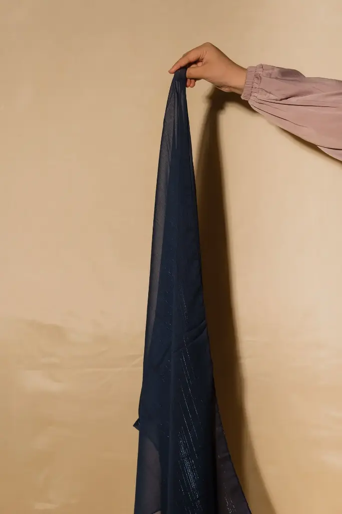 Shimmer Chiffon Hijabs - Royal Blue 