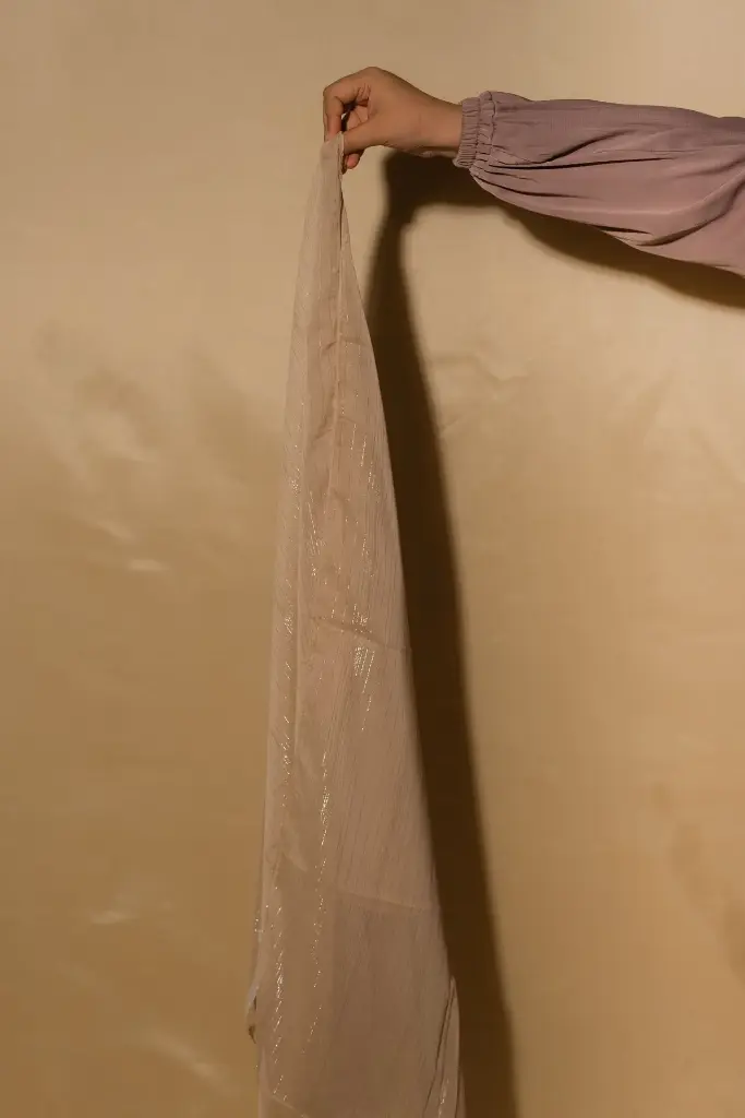 [HDCSCH077] Shimmer Chiffon Hijabs - Camel Beige 