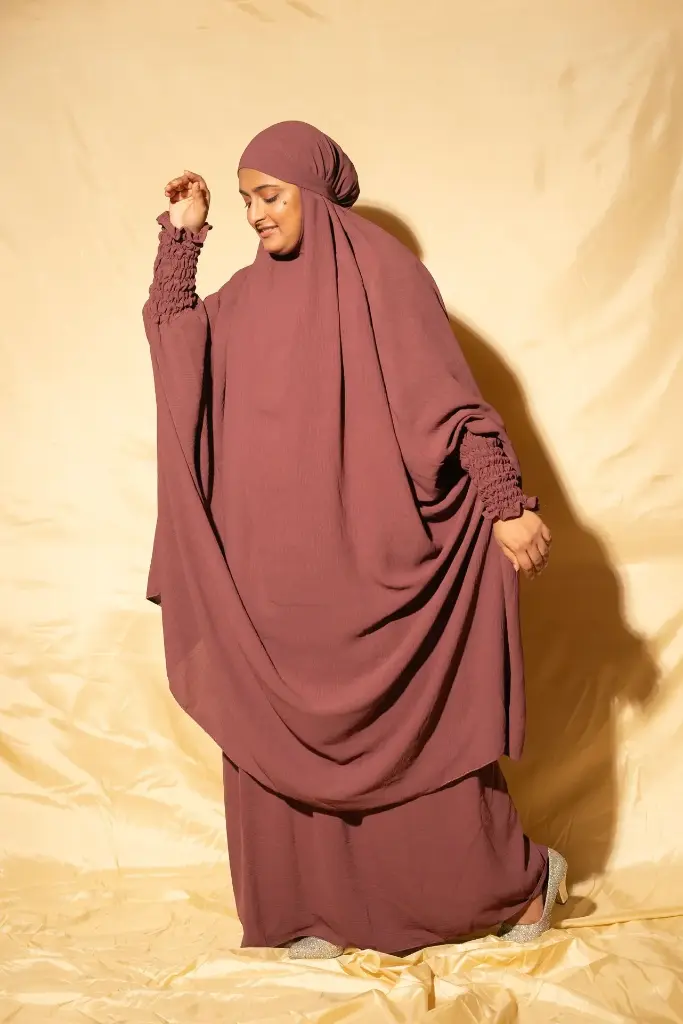 [HDCJIL001] 3 pcs Jilbab Set- Onion Pink 