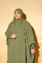 3 pcs Jilbab Set- Olive Green 
