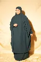 3 pcs Jilbab Set- Dark Peacock 
