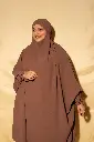 3 pcs Jilbab Set- Brown 