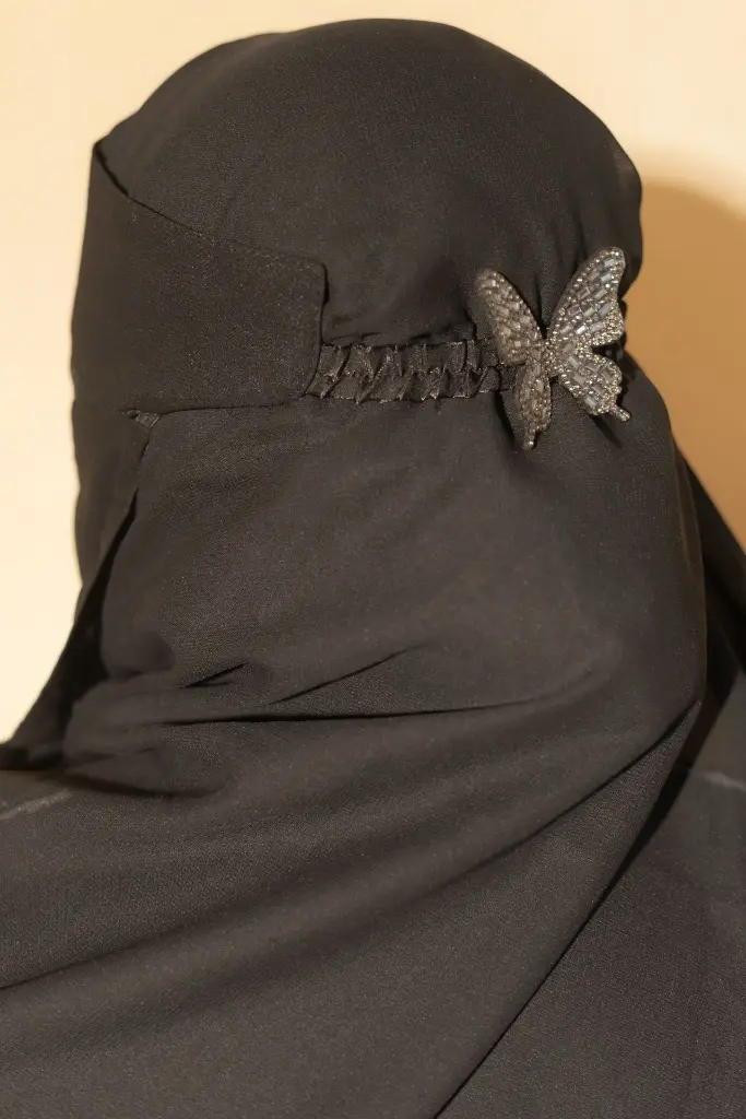 Butterfly Niqab- Silver