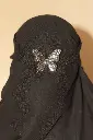 Butterfly Niqab- Silver Black
