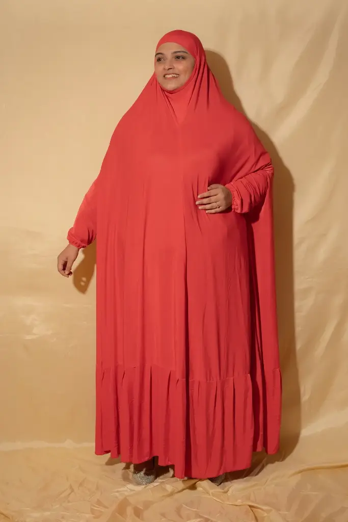 Hayaa Drapes- Carrot Red