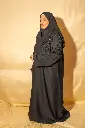 Zigzag Pattern Abaya – Black (With Hijab)