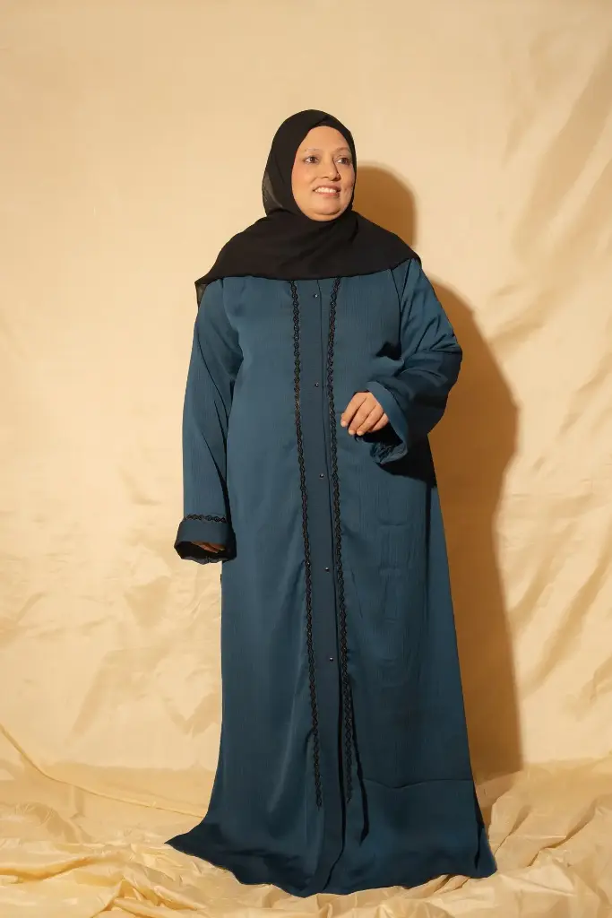 Zoom Abaya (With Hijab)- Peacock Green