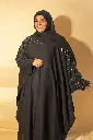 Diamond Kaftan Abaya – Black (With Hijab) 