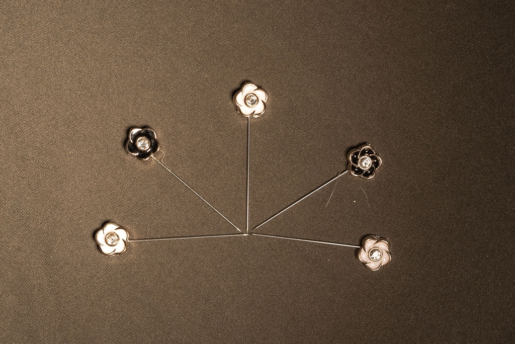 Black & White Flower Pin