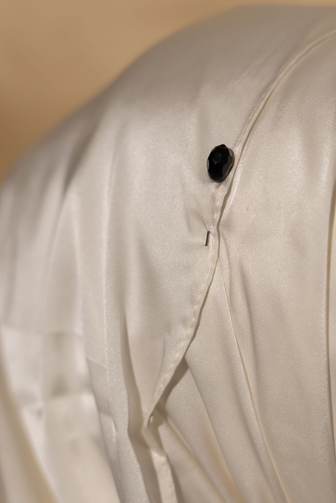 Long Crystal Pin- Black & White