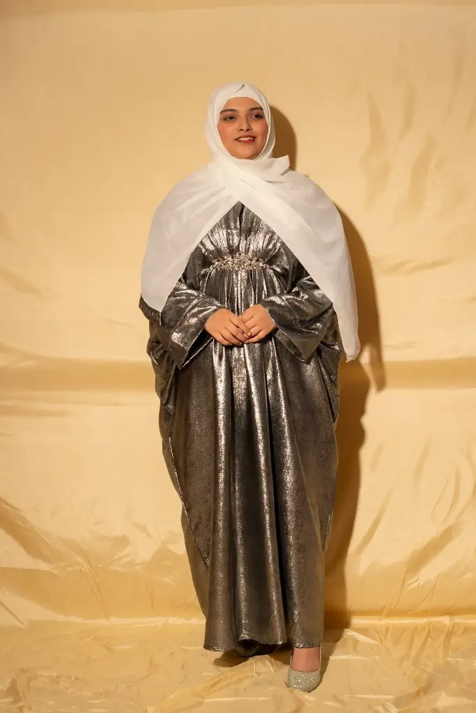 Shimmer Abaya - Grey