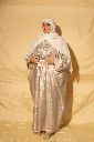 Shimmer Abaya - Cream