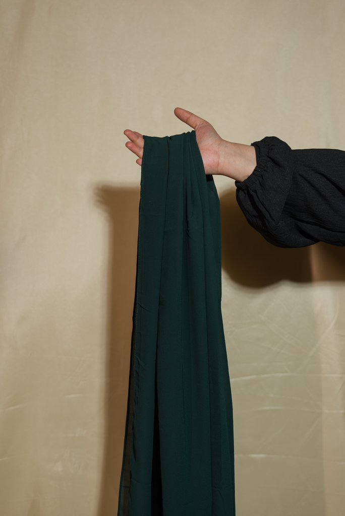 [HDCPCH305] Premium Chiffon Hijab - Bottle Green