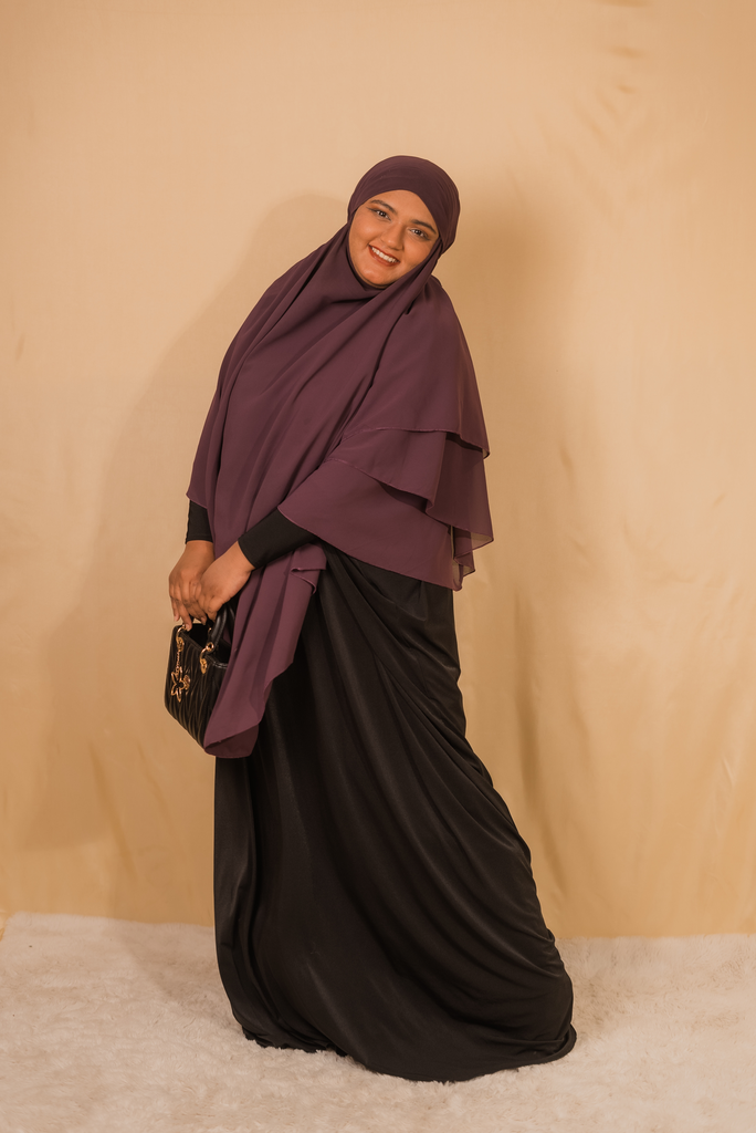 [HDCACK392] Amani Chiffon Khimar- Violet