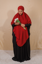 Amani Chiffon Khimar- Berry Red