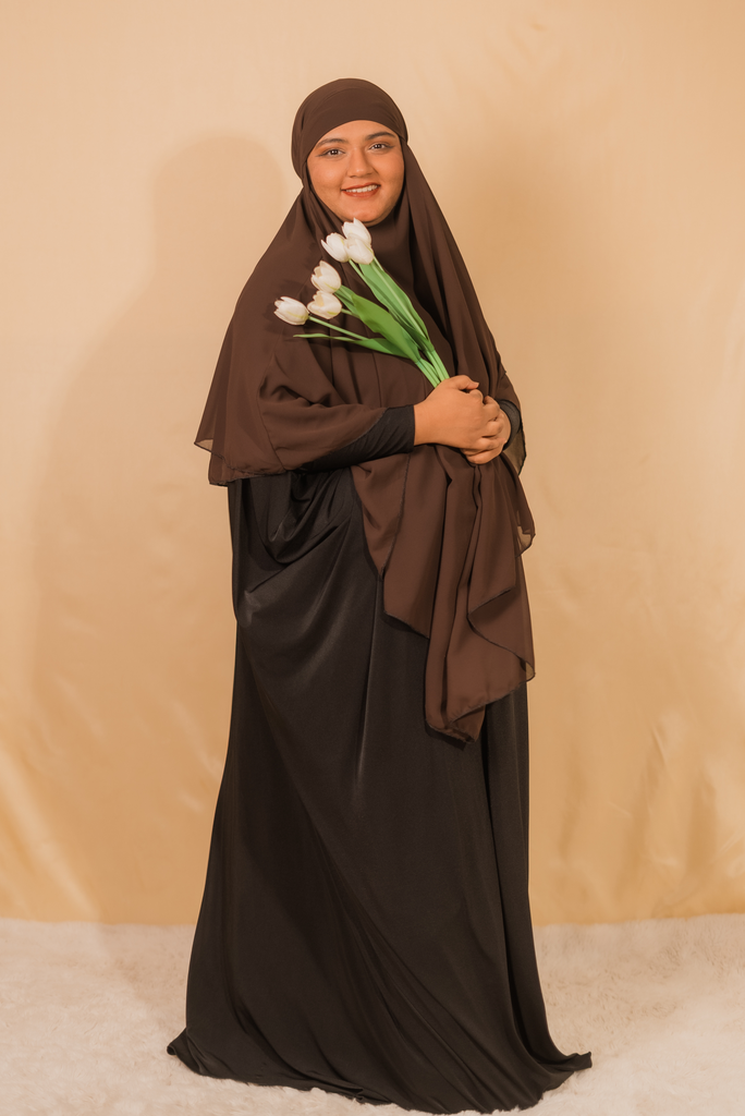 [HDCACK394] Amani Chiffon Khimar- Cafe Mocha