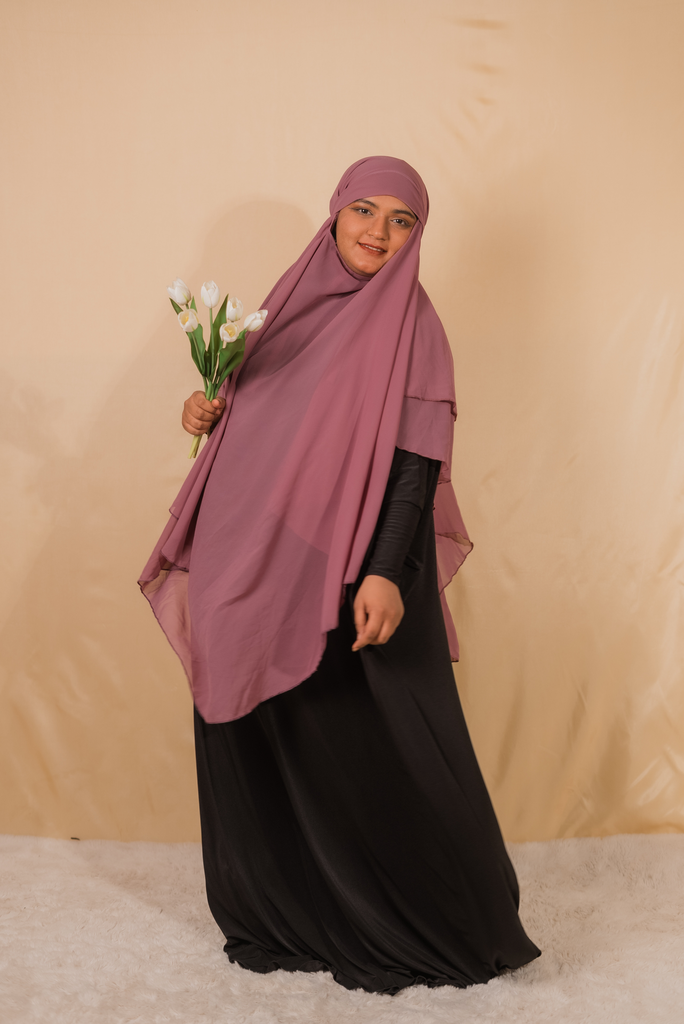 [HDCACK395] Amani Chiffon Khimar- Wild Rose