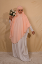Amani Chiffon Khimar- Peach Coral