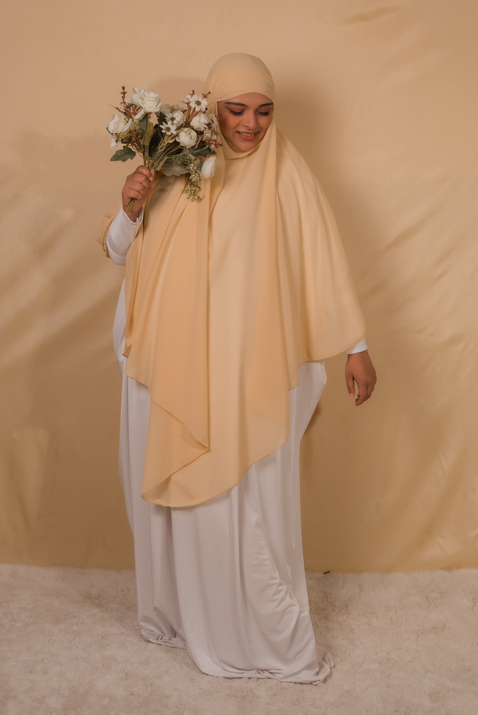 [HDCACK399] Amani Chiffon Khimar- Sand Beige