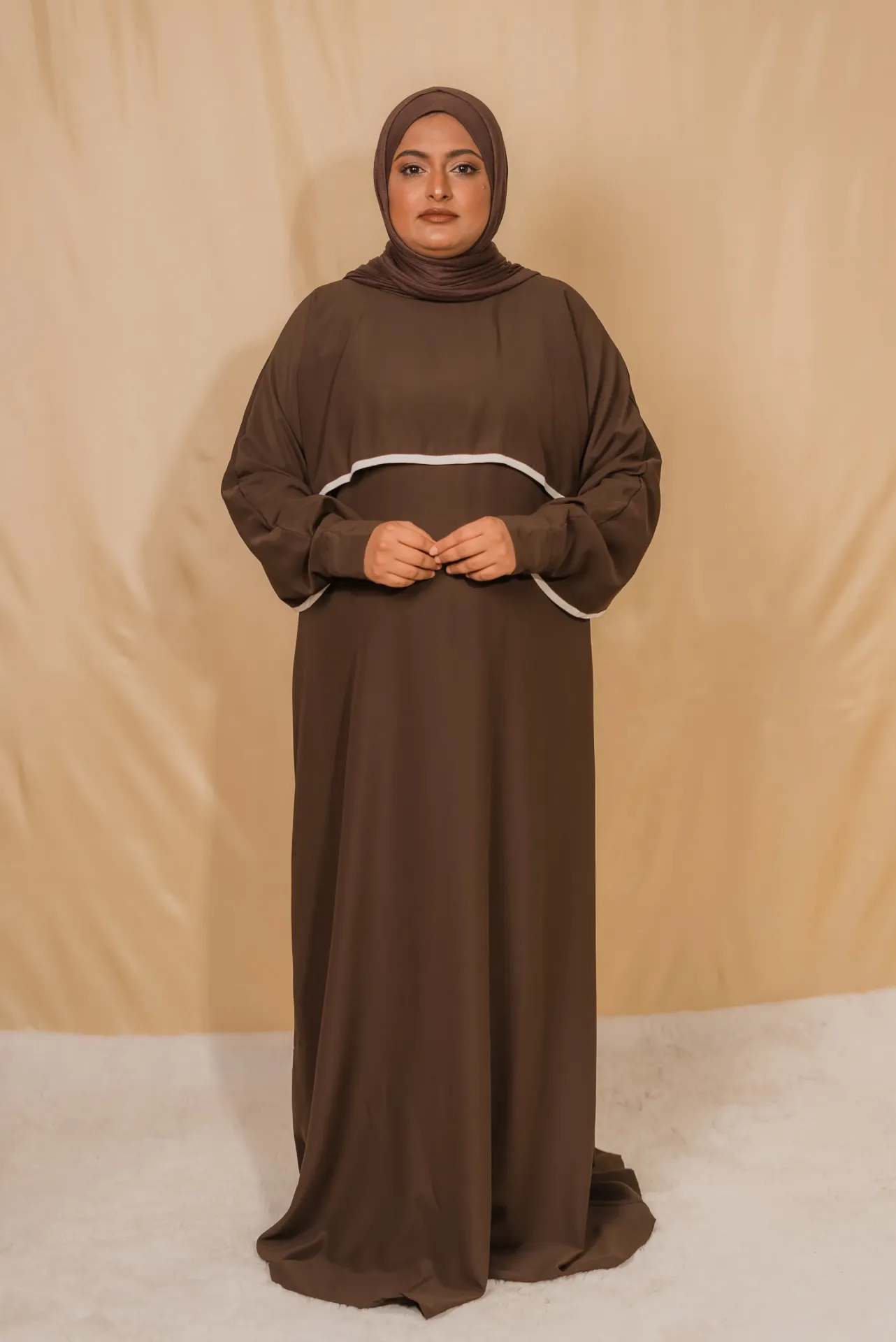 Elora Cape Maxi Dress- Brown