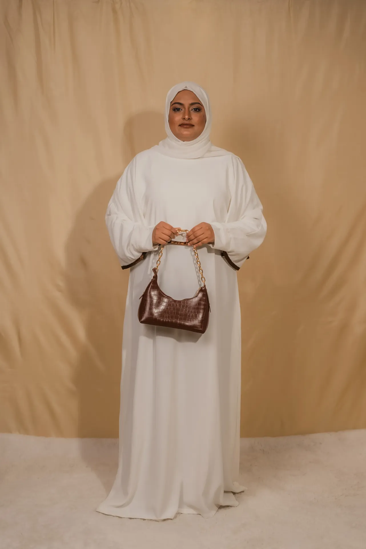 [HDCECMDW440] Elora Cape Maxi Dress-White (S)