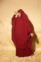3 pcs Jilbab Set-Cherry Red