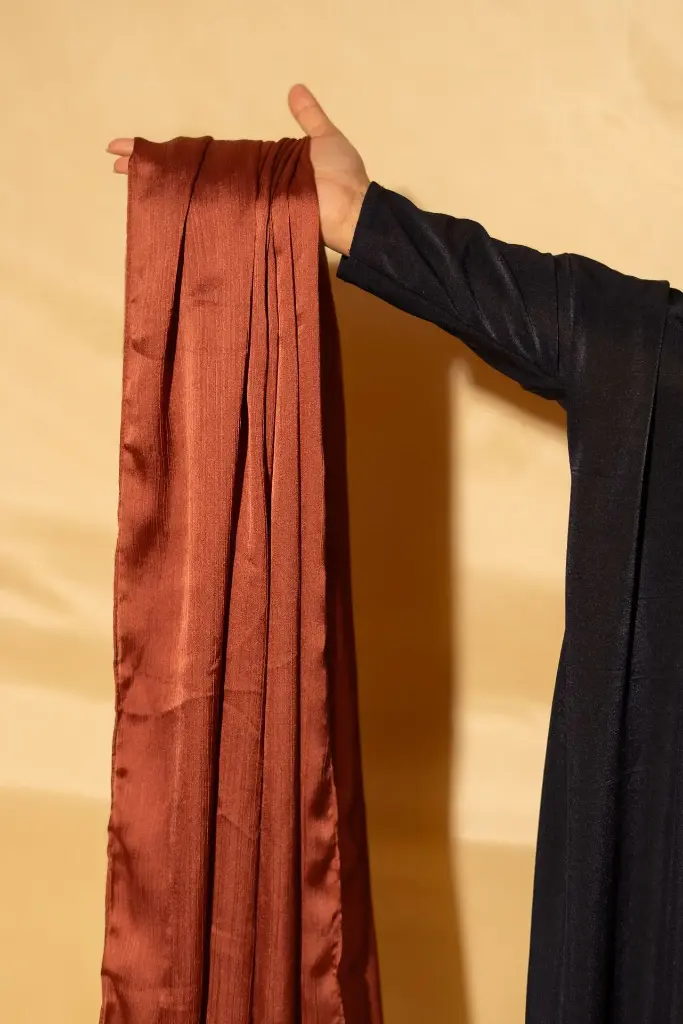 Muna Satin - Rust Brown