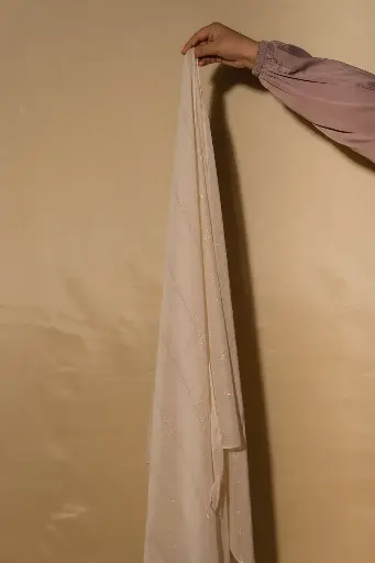Shimmer Chiffon Hijabs - Chikoo