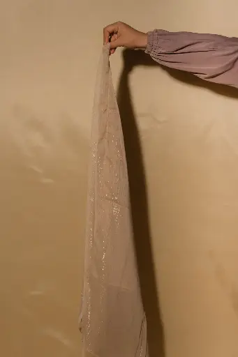 [HDCSCH077] Shimmer Chiffon Hijabs - Camel Beige 