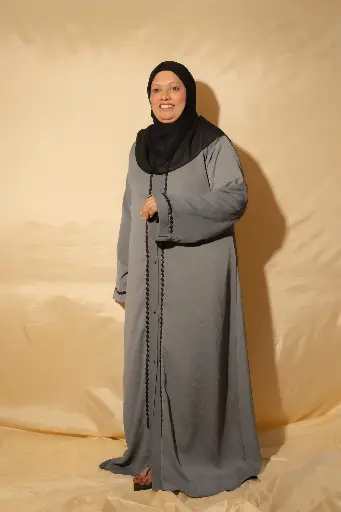 [HDCABA025]  Zoom Abaya (With Hijab)-  Light Grey